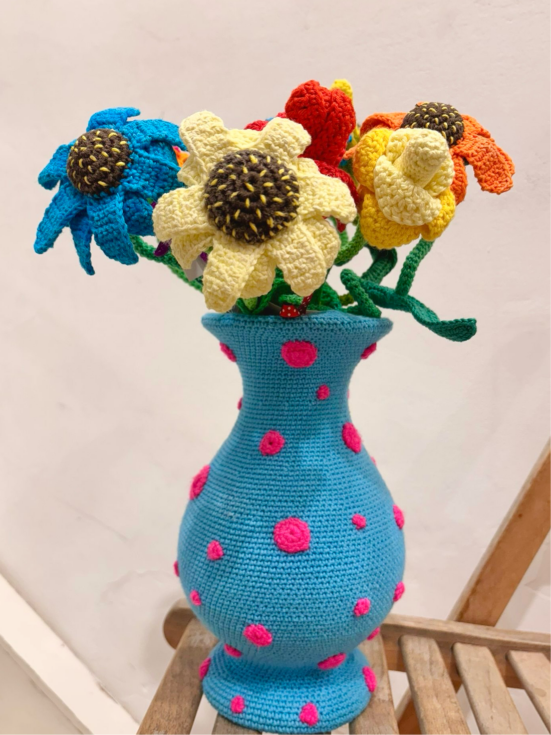 Blue Dotted Vase