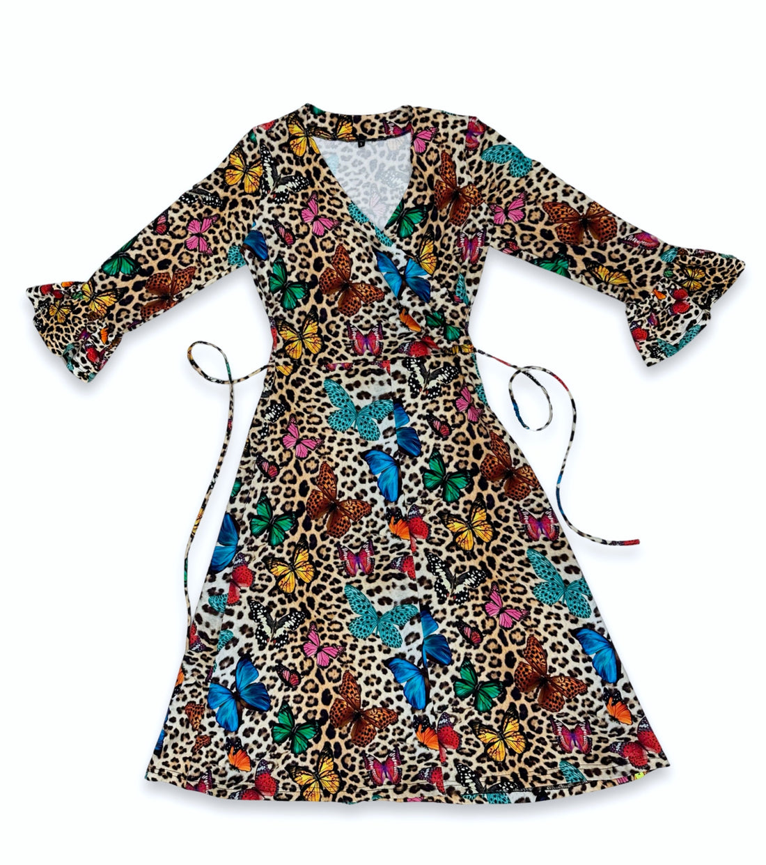 Leopard Butterfly Wrap Dress