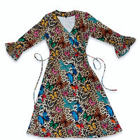 Leopard Butterfly Wrap Dress