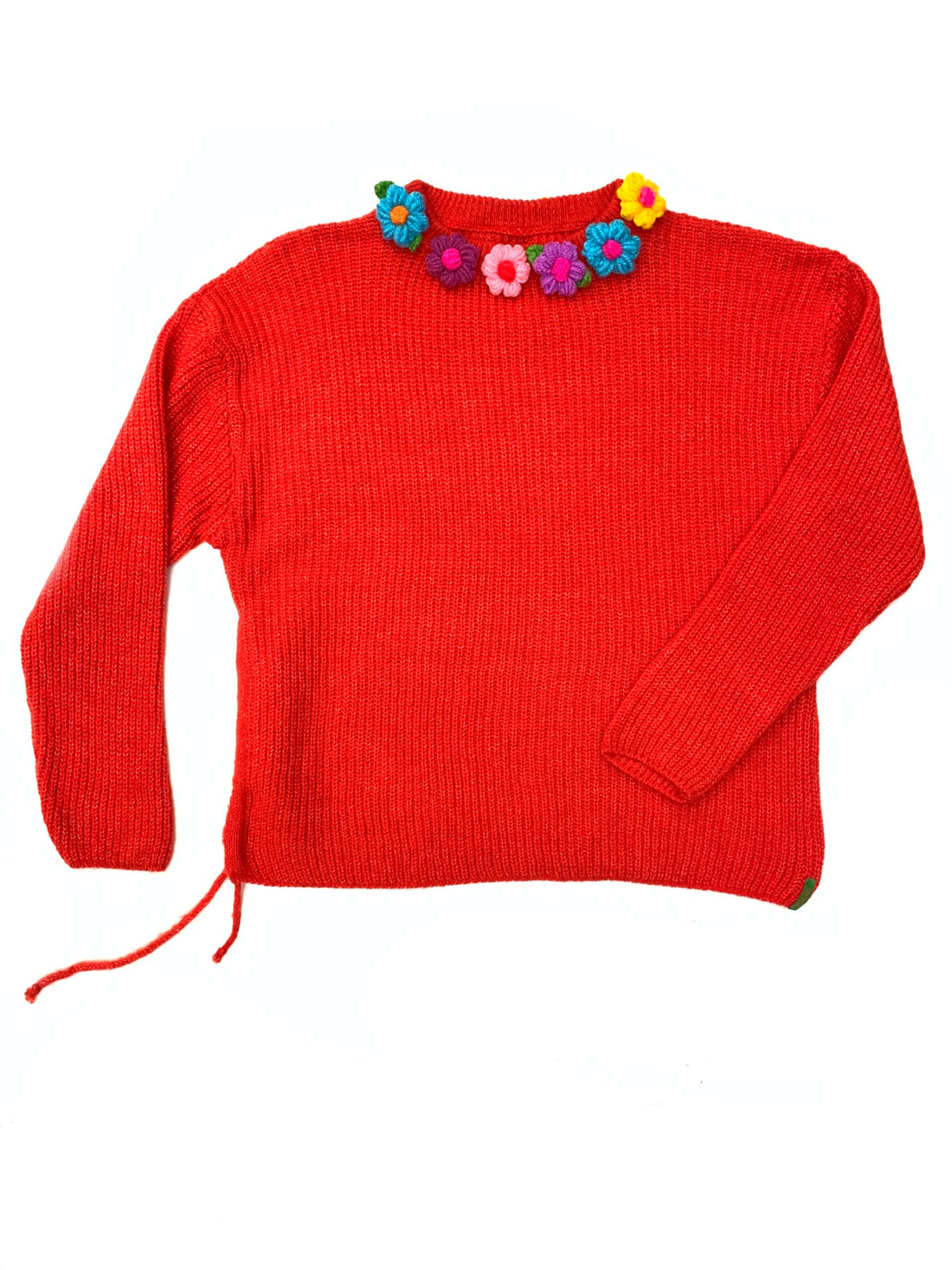 Floral Collar Red Jumper