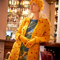 Dotted Women's Yellow Coat