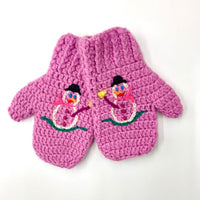 Pink Snowman Gloves