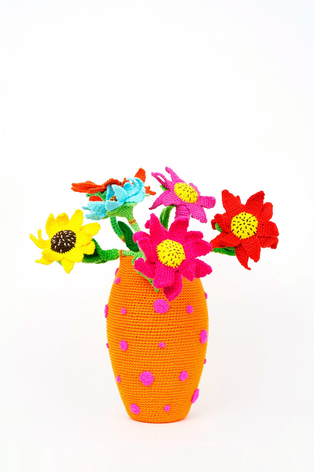 Orange Dotted Vase