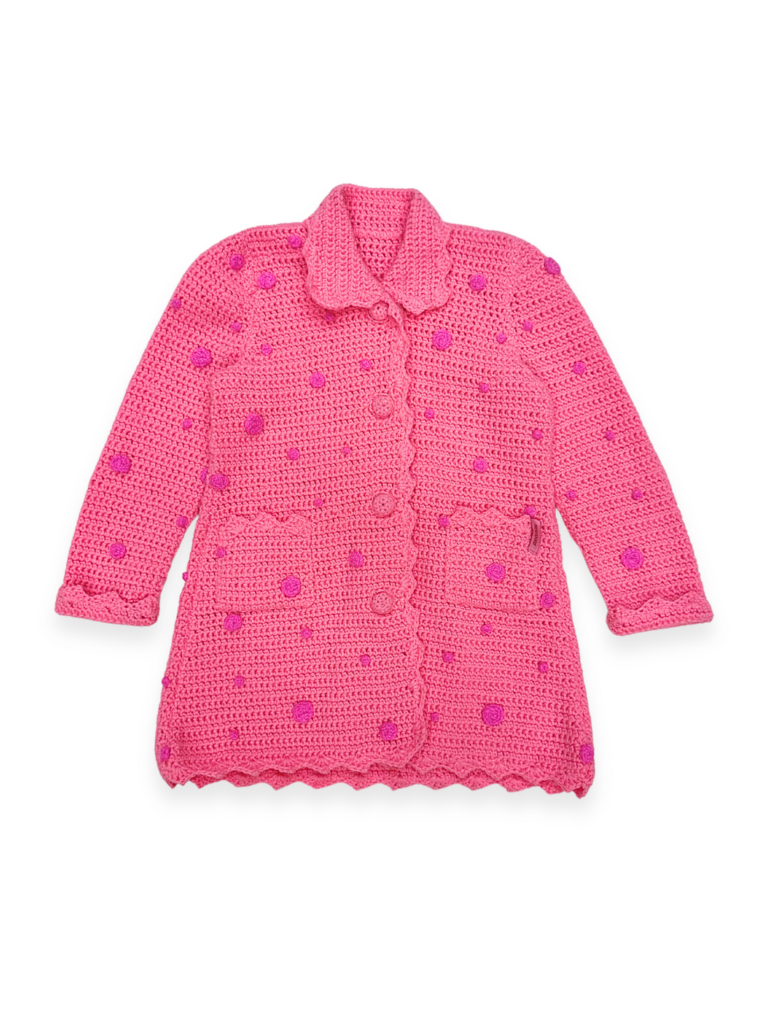 Dotted Coat Bright Pink