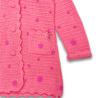 Dotted Coat Bright Pink