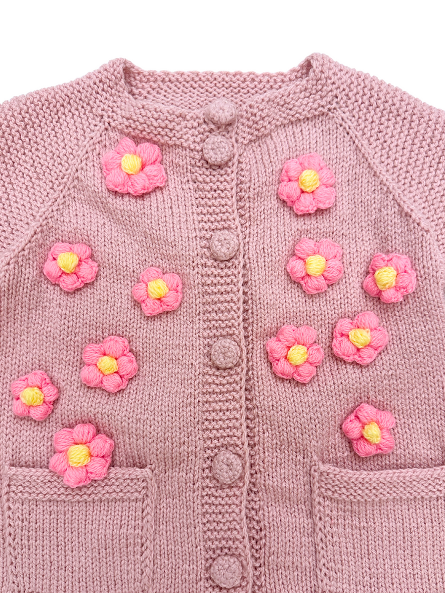 Pink Flowers Cardigan