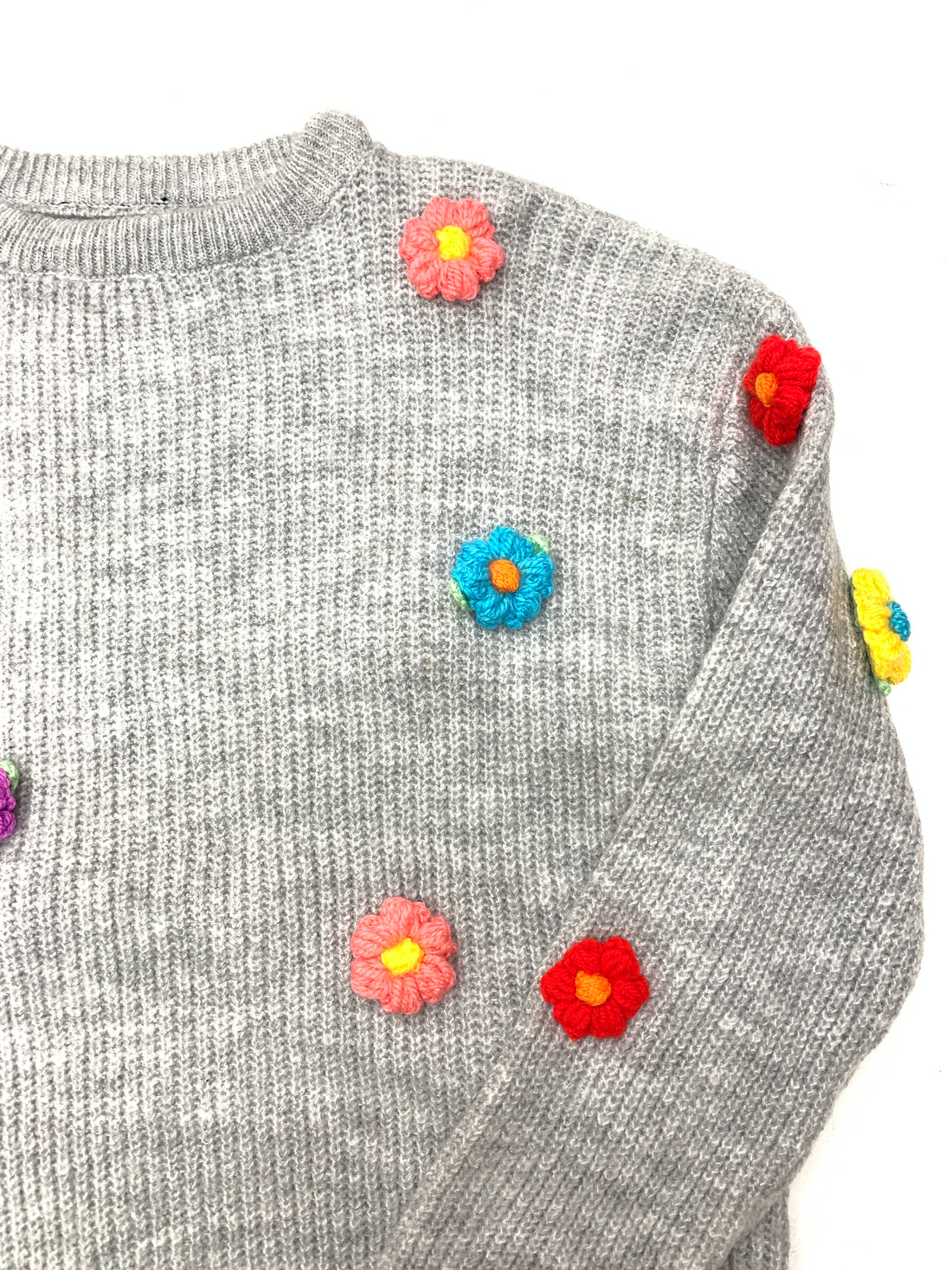 Flowers in Bloom Gray Jumper