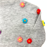 Flowers in Bloom Gray Jumper