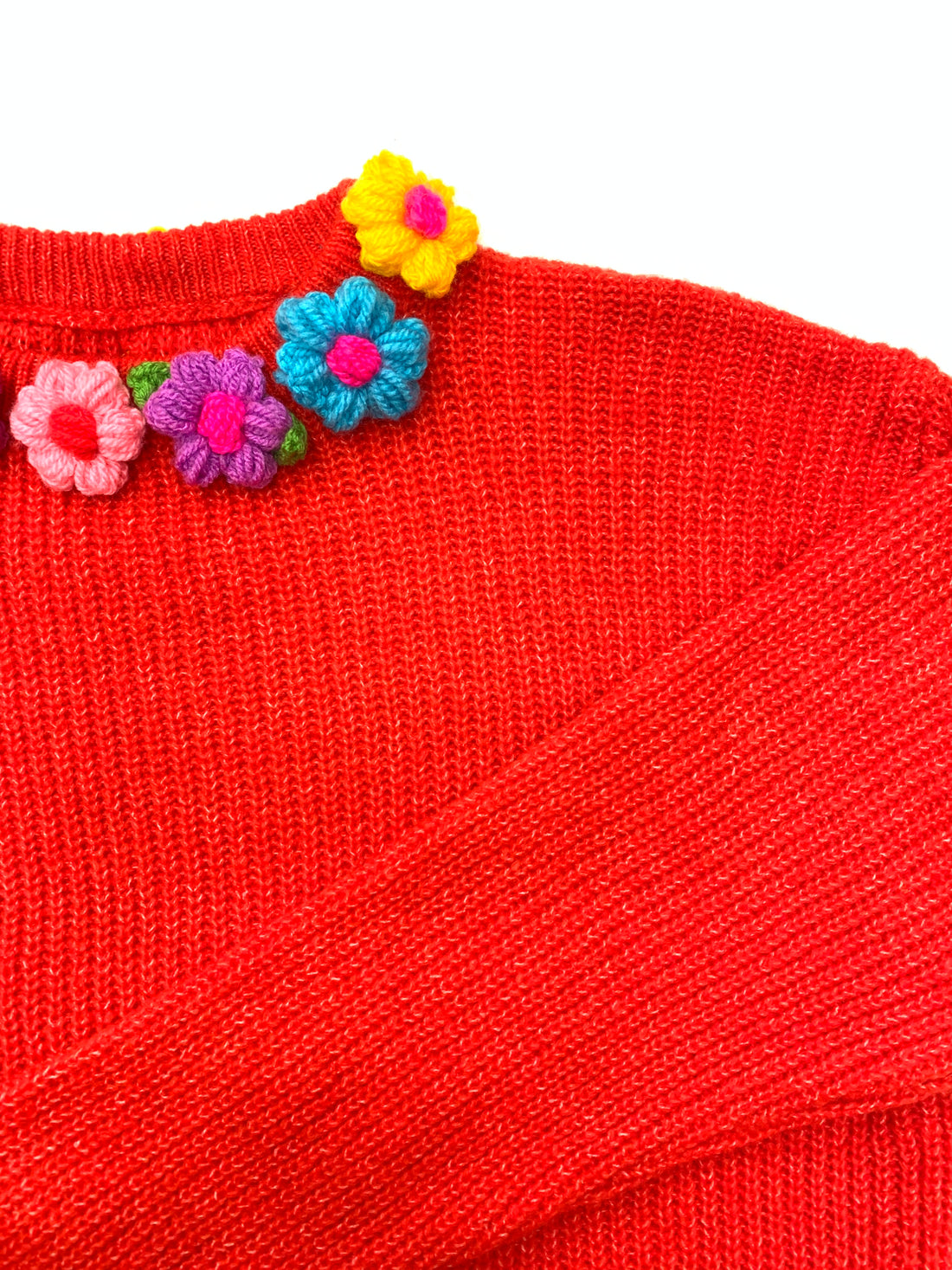 Floral Collar Red Jumper