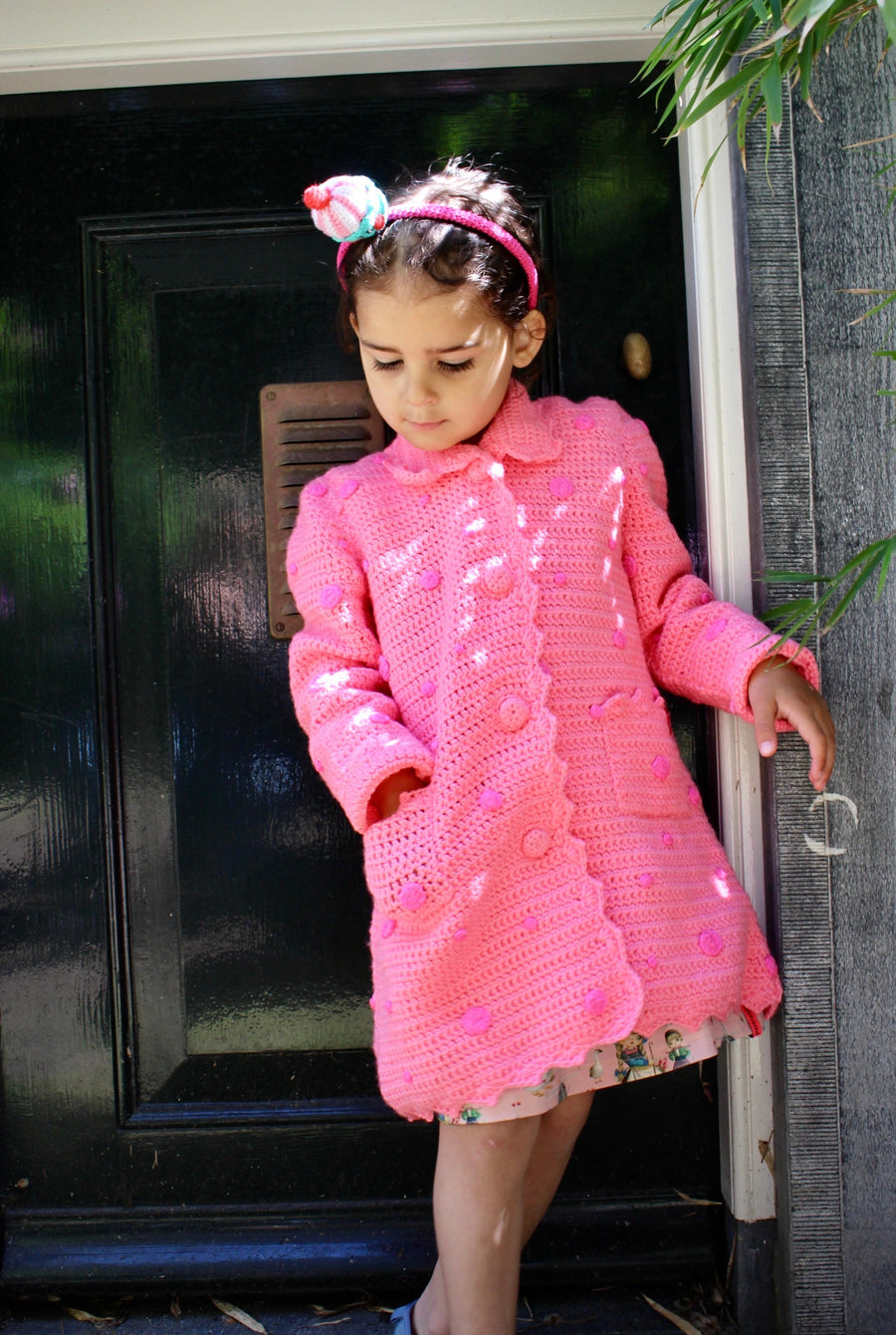 Dotted Coat Bright Pink