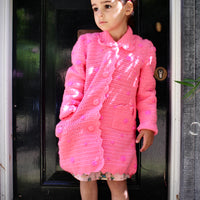 Dotted Coat Bright Pink