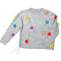 Flowers in Bloom Gray Jumper