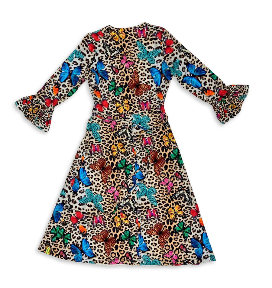 Leopard Butterfly Wrap Dress