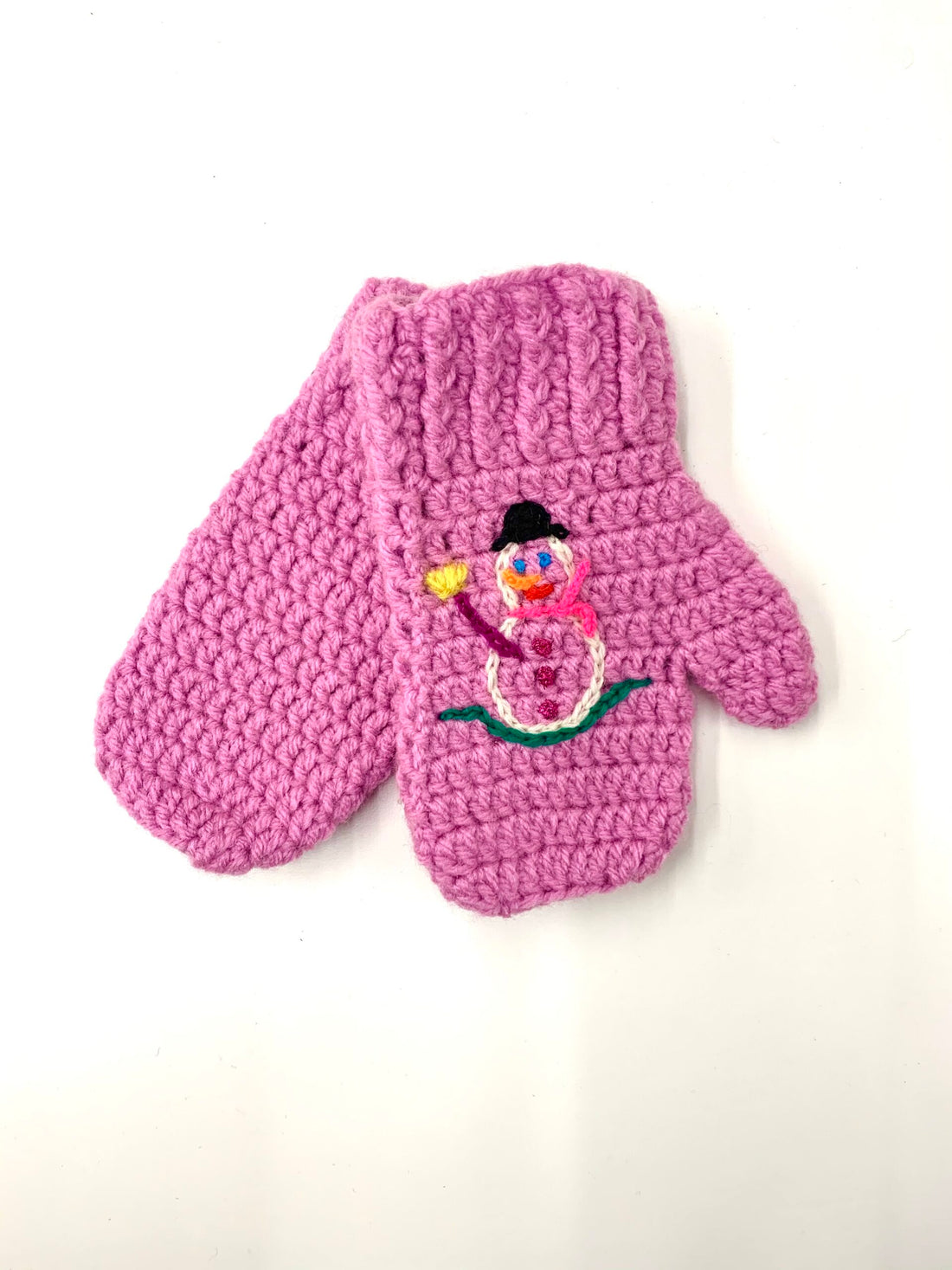 Pink Snowman Gloves