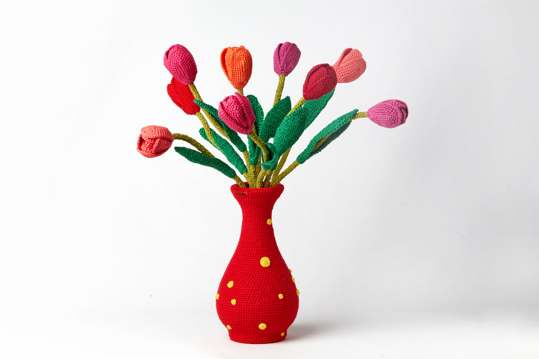 Red Dotted Vase
