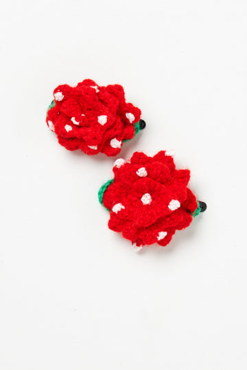 Red Flower Dots Hair Clip