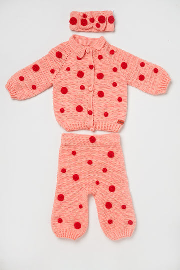 Pink Dotted Baby Set