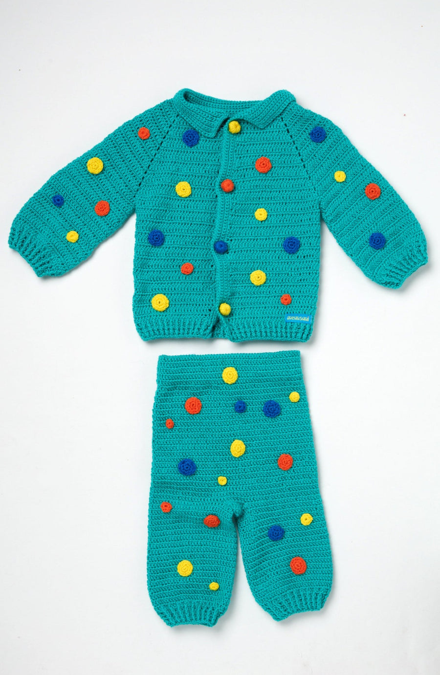 Green Dotted Baby Set