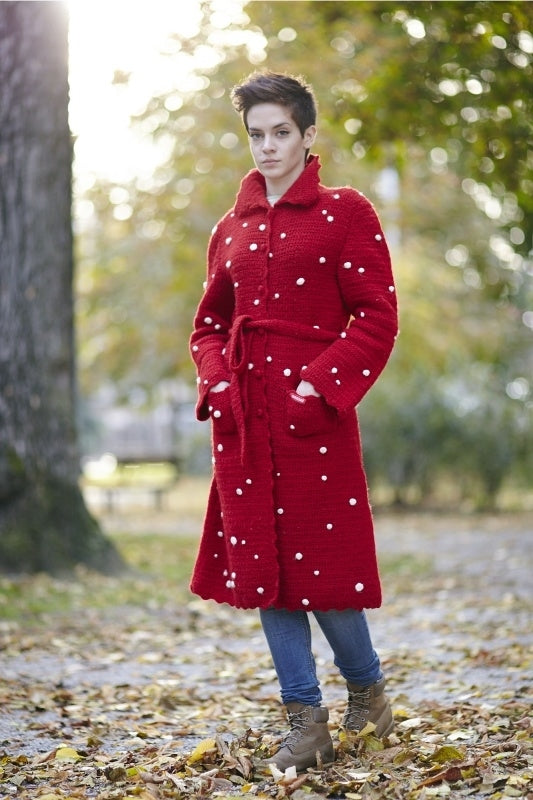 Women's Dotted Coat Red
